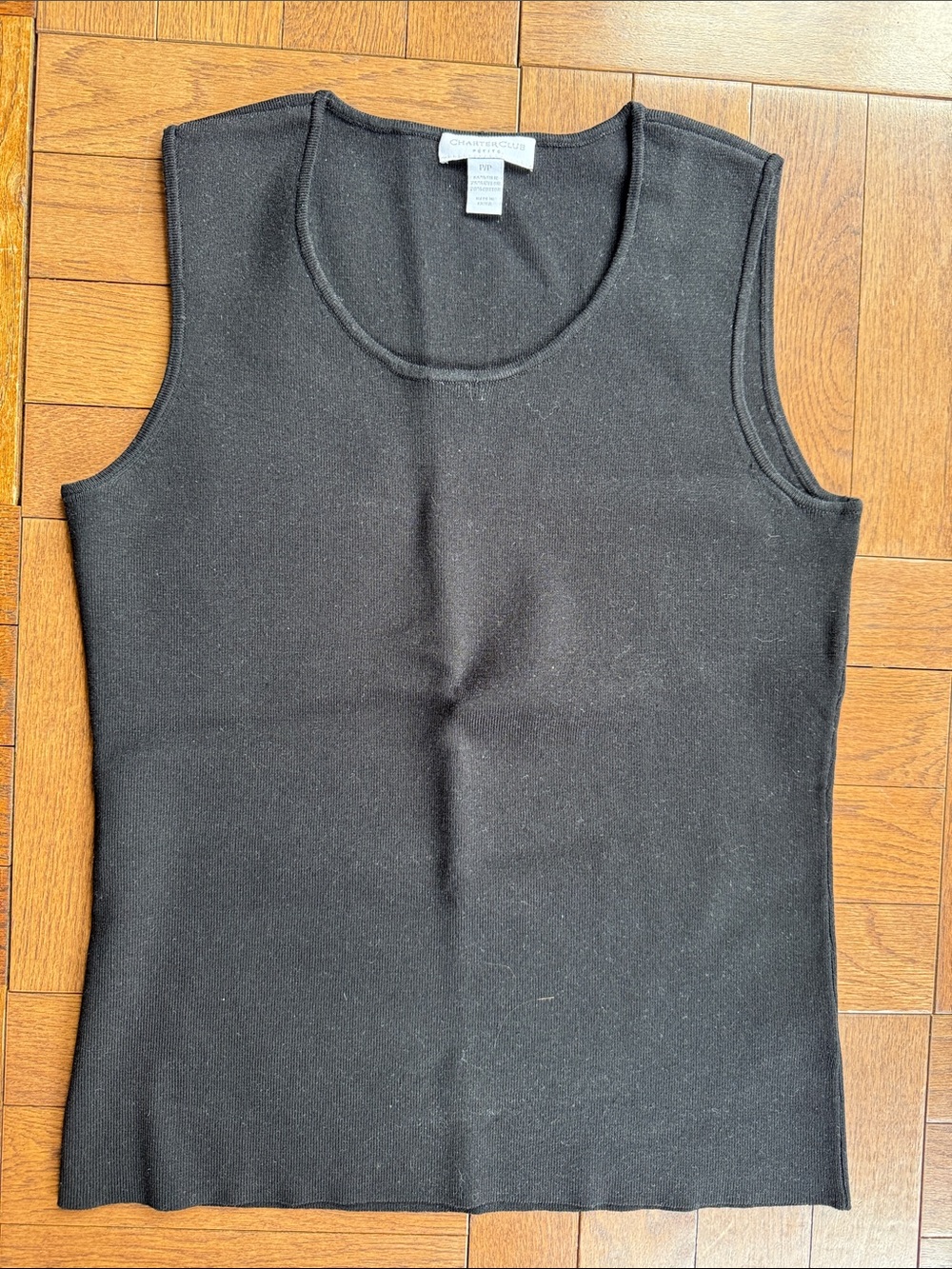 Charter Club Black Knit Sleeveless Tank